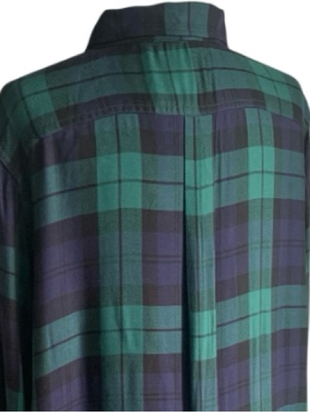 🆕 Chaps Black Watch Tartan Shirt Plaid Button Up Classic Black Green 1X - Picture 9 of 15